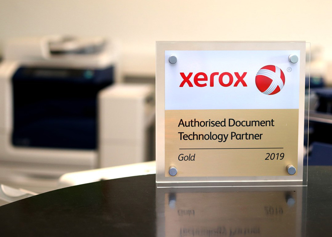 Die Auszeichnung zum Xerox Gold Partner 2019